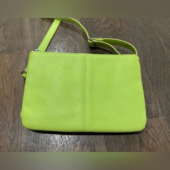 THIRTY-ONE Jewell Street Style Purse Lime Green Citrus Pebble Crossbody Clutch - Picture 5 of 11